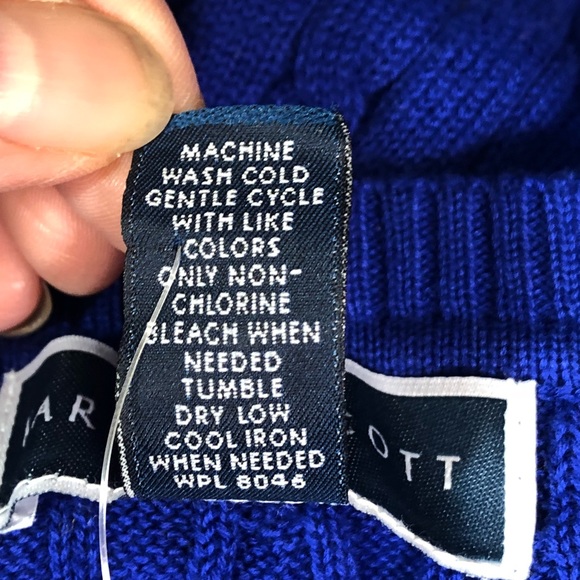 Karen Scott Bright Blue Cable Knit Sweater Size S - Picture 4 of 6